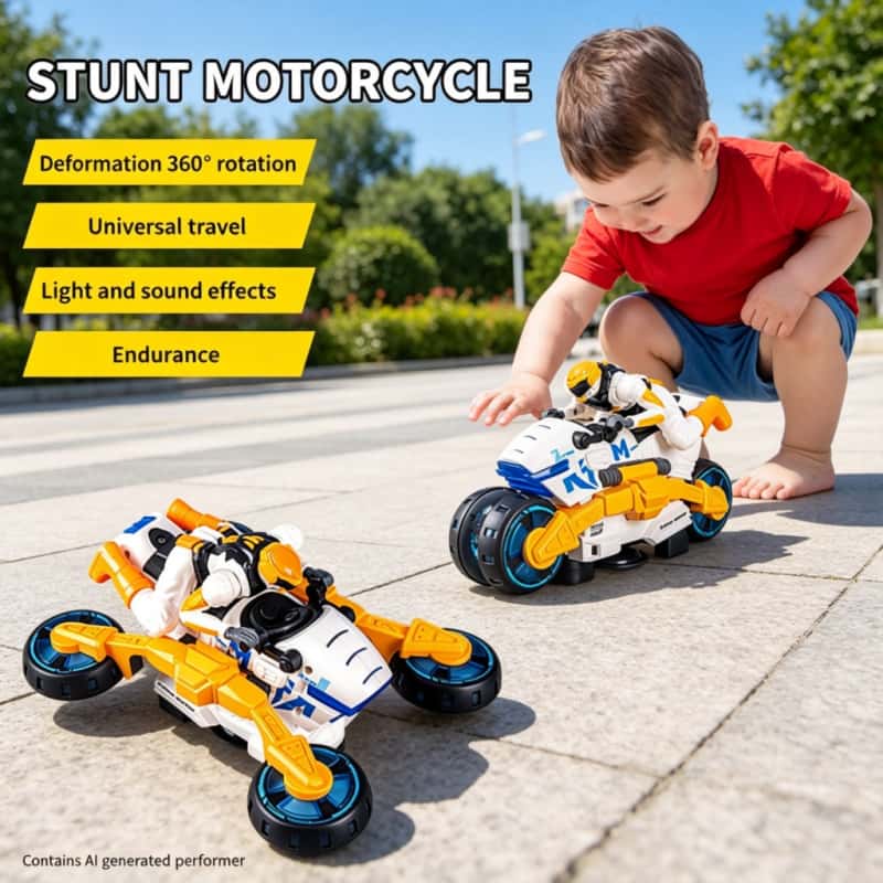 Music - Motocicleta Elétrica Transformável para Crianças, Brinquedo