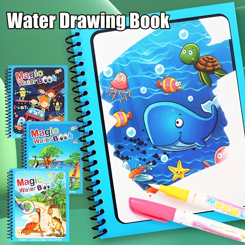 Reusable Water Magic Coloring Book - Livro mágico desenho aquático montessori brinquedos