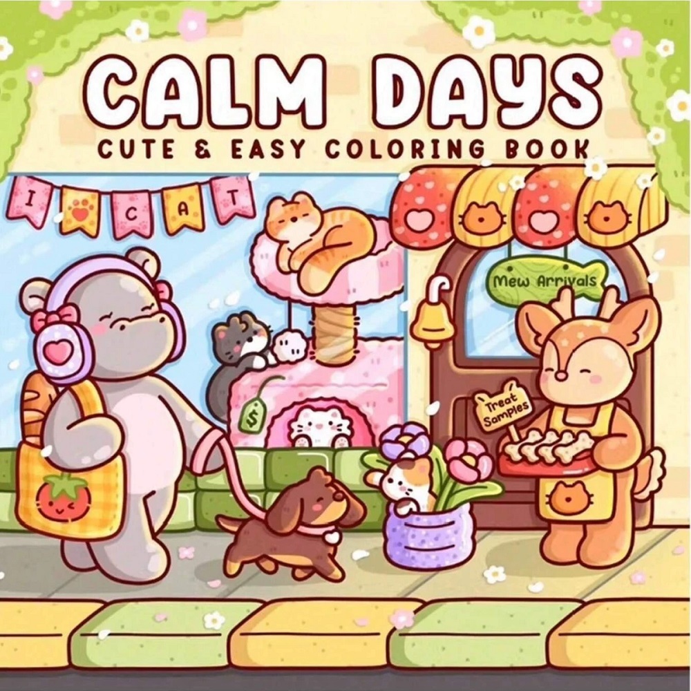 Adult Coloring Book Stress Relief - Livro de Colorir de Animais Fofos