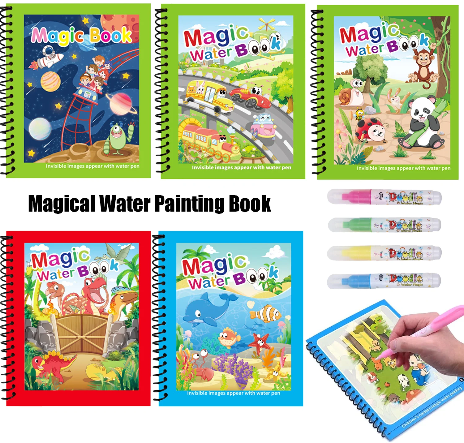 Reusable Water Magic Coloring Book - 1pc reutilizável crianças livros de desenho