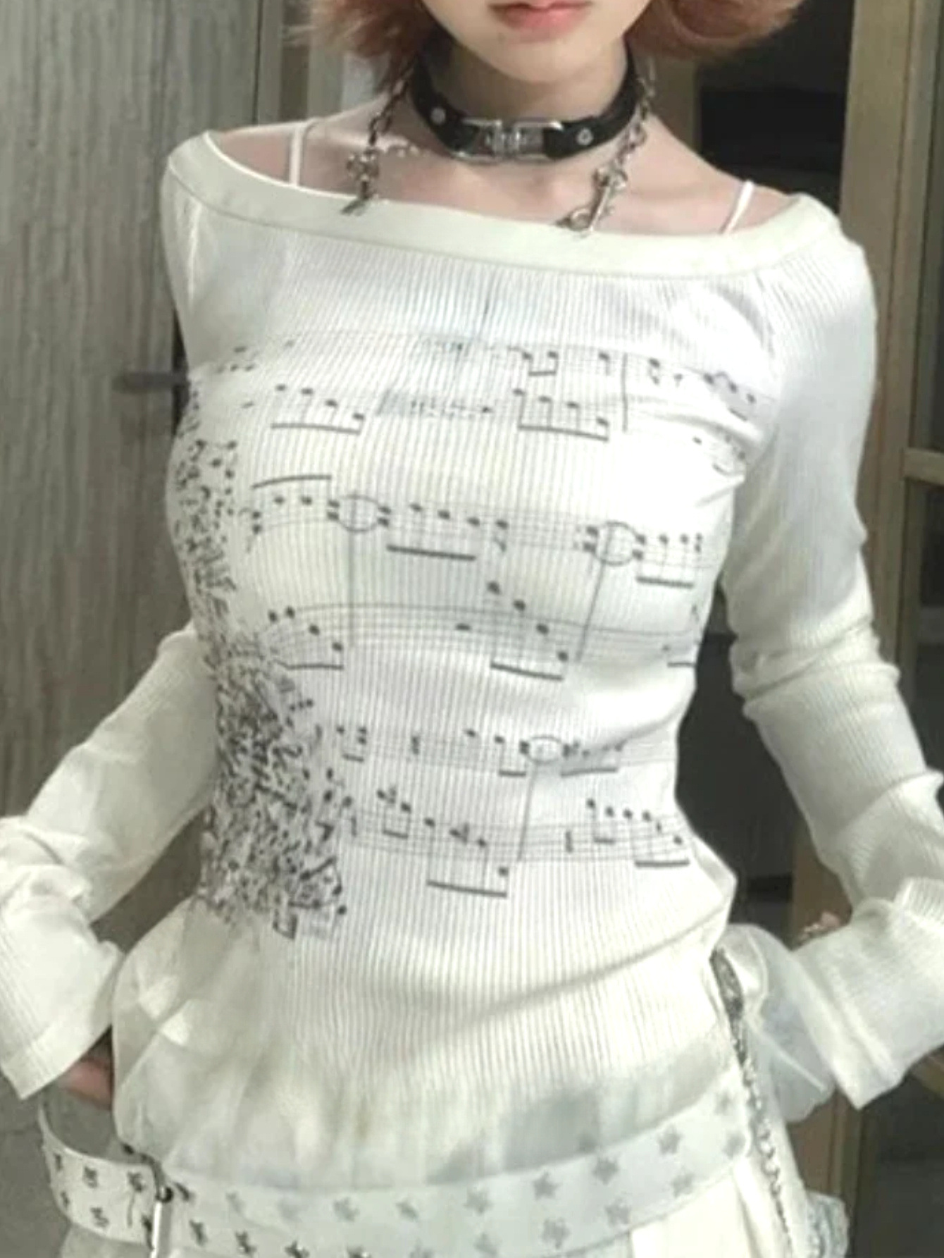 Music - Camiseta de Manga Longa com Estampa