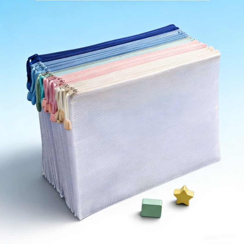 Stationery Books - Bolsa de malha transparente à prova