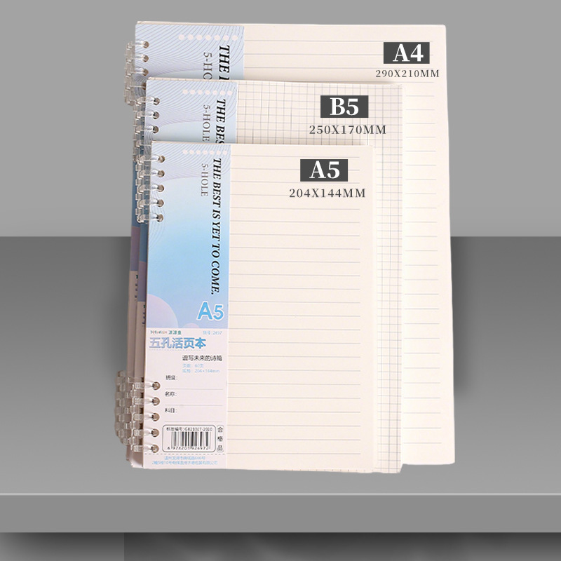 A5 Spiral Dotted Grid Notebook - Recarga de Caderno de Folhas Soltas