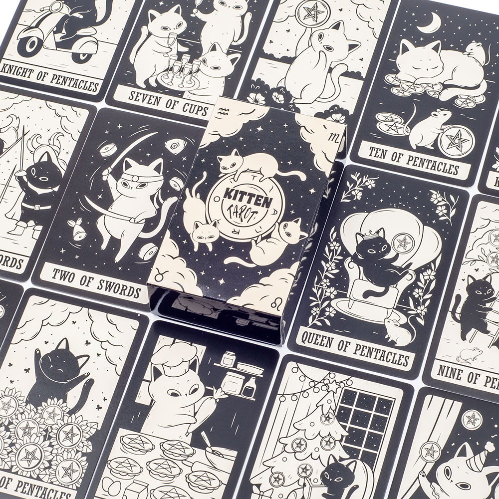 Baralho de tarô gatinho 78 peç - Tarot Deck With Guidebook avaliação e preço