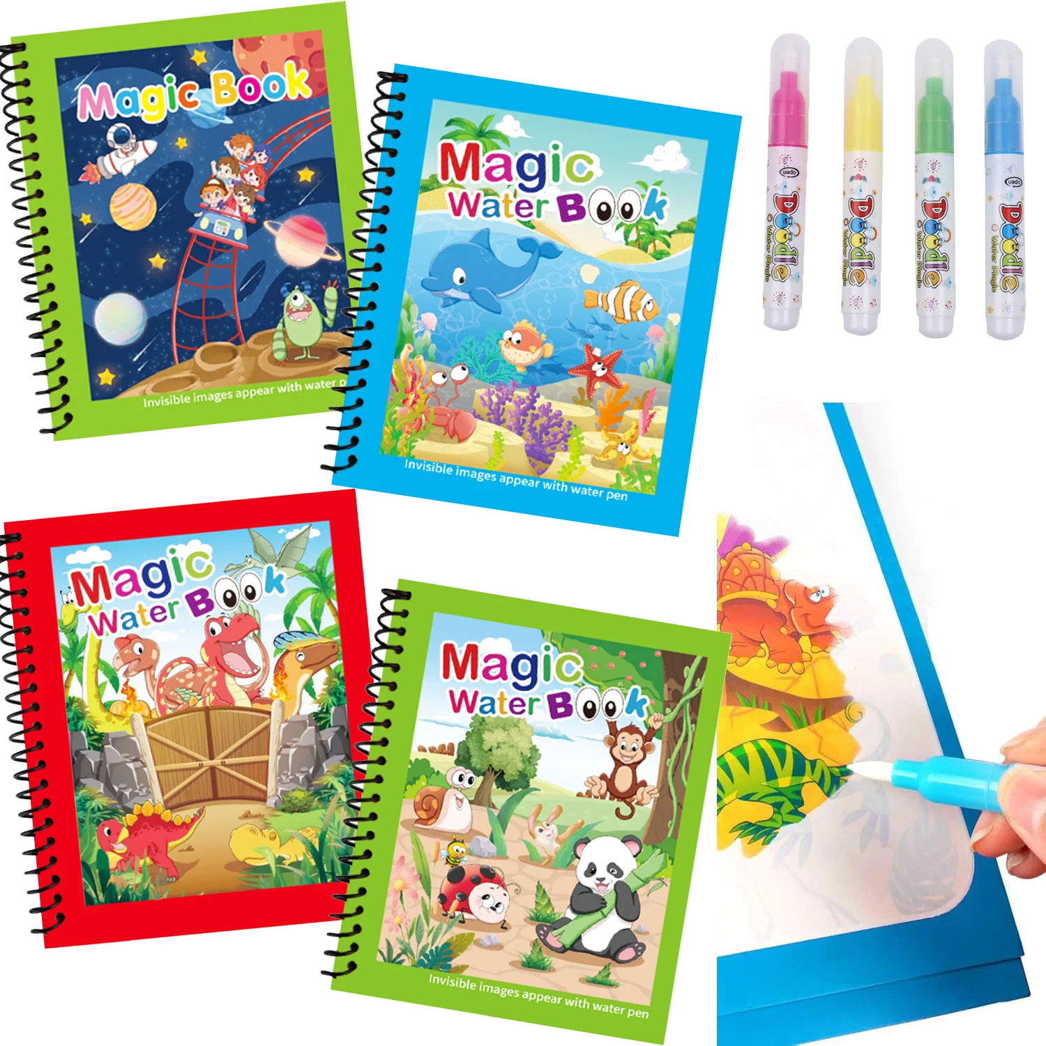Livro Mágico de Pintura com Ág - Reusable Water Magic Coloring Book avaliação e preço