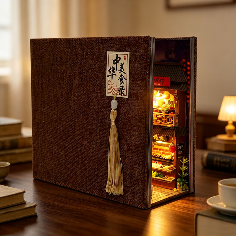 Mini Casa de Bonecas DIY, Esta - Diy Wooden Book Nook Kit Shelf Insert avaliação e preço