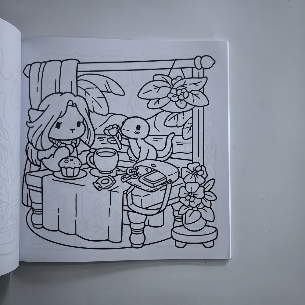 Livro de colorir adulto fofo N - Adult Coloring Book Stress Relief avaliação e preço