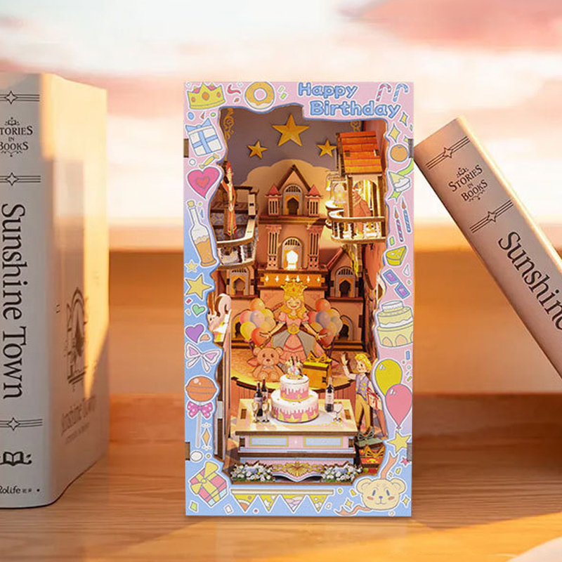 Diy livro de madeira nook prat - Diy Wooden Book Nook Kit Shelf Insert avaliação e preço
