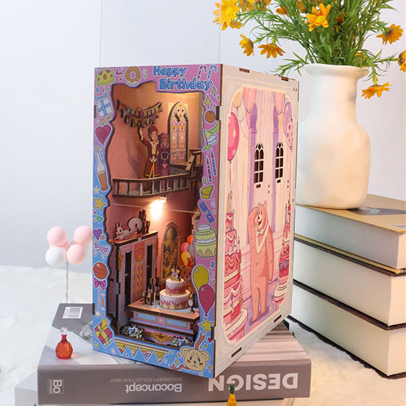 Diy livro de madeira nook prat - Diy Wooden Book Nook Kit Shelf Insert avaliação e preço